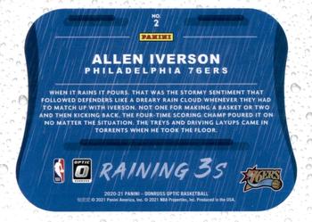 2020-21 Donruss Optic - Raining 3s #2 Allen Iverson Back