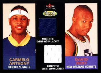 2003-04 Fleer Tradition - Throwback Threads Dual Event Worn #TTD-CA/DW Carmelo Anthony / David West Front