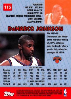 1999-00 Bowman's Best #115 DeMarco Johnson Back