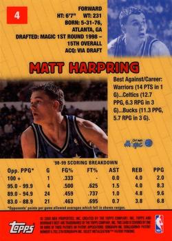 1999-00 Bowman's Best #4 Matt Harpring Back