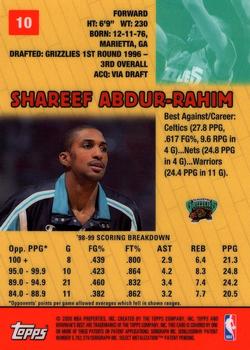 1999-00 Bowman's Best #10 Shareef Abdur-Rahim Back