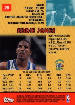 1999-00 Bowman's Best #26 Eddie Jones Back