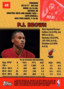 1999-00 Bowman's Best #49 P.J. Brown Back