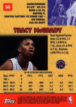 1999-00 Bowman's Best #56 Tracy McGrady Back