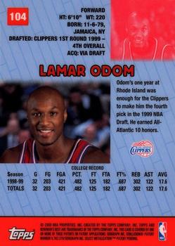 1999-00 Bowman's Best #104 Lamar Odom Back