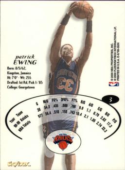 1999-00 E-X #3 Patrick Ewing Back