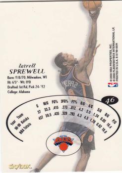 1999-00 E-X #46 Latrell Sprewell Back
