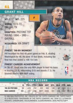 1999-00 Finest #41 Grant Hill Back