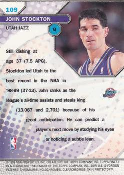 1999-00 Finest #109 John Stockton Back