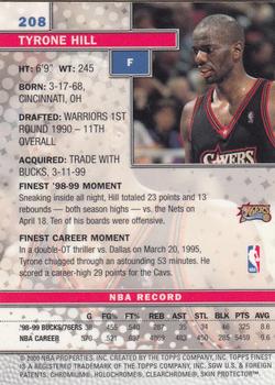 1999-00 Finest #208 Tyrone Hill Back