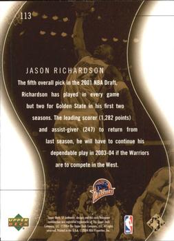2003-04 SP Authentic - SP Limited #113 Jason Richardson Back