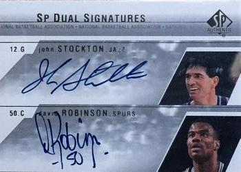 2003-04 SP Authentic - Signatures Dual #SR-A John Stockton / David Robinson Front