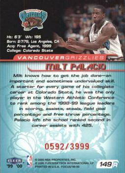 1999-00 Fleer Focus #149 Milt Palacio Back