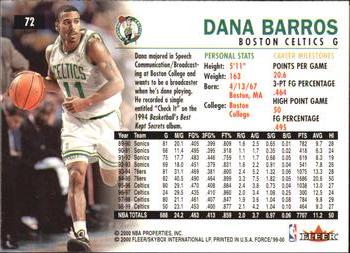1999-00 Fleer Force #72 Dana Barros Back