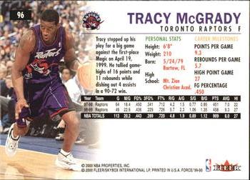 1999-00 Fleer Force #96 Tracy McGrady Back