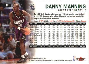 1999-00 Fleer Force #99 Danny Manning Back