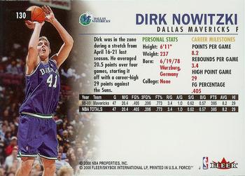 1999-00 Fleer Force #130 Dirk Nowitzki Back