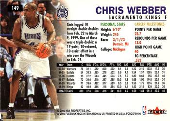 1999-00 Fleer Force #149 Chris Webber Back
