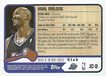 2003-04 Topps - Justice of the Court #JC-9 Karl Malone Back