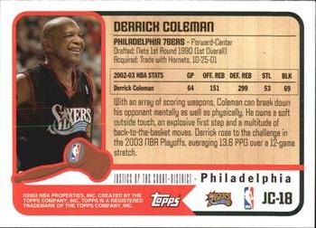 2003-04 Topps - Justice of the Court #JC-18 Derrick Coleman Back
