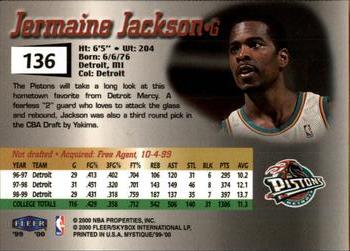 1999-00 Fleer Mystique #136 Jermaine Jackson Back