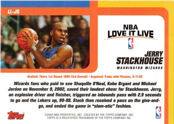 2003-04 Topps - Love it Live #LL-JS Jerry Stackhouse Back