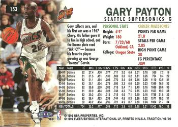 1999-00 Fleer Tradition #153 Gary Payton Back