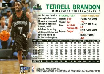 1999-00 Fleer Tradition #23 Terrell Brandon Back