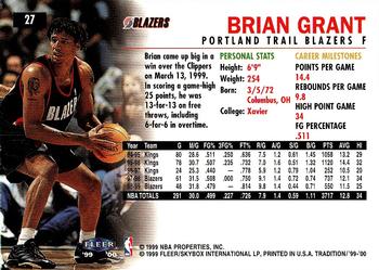 1999-00 Fleer Tradition #27 Brian Grant Back