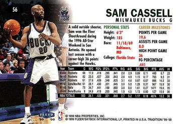 1999-00 Fleer Tradition #56 Sam Cassell Back