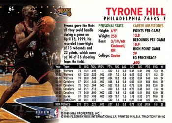 1999-00 Fleer Tradition #64 Tyrone Hill Back