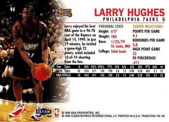1999-00 Fleer Tradition #94 Larry Hughes Back