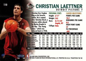 1999-00 Fleer Tradition #110 Christian Laettner Back