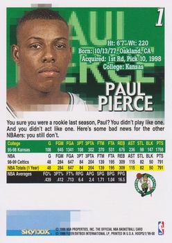 1999-00 Hoops #1 Paul Pierce Back
