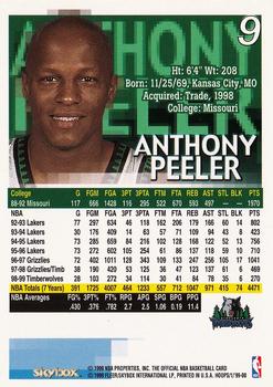 1999-00 Hoops #9 Anthony Peeler Back
