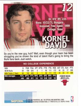1999-00 Hoops #12 Kornel David Back