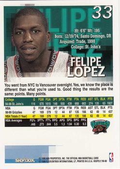 1999-00 Hoops #33 Felipe Lopez Back