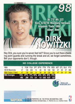 1999-00 Hoops #98 Dirk Nowitzki Back