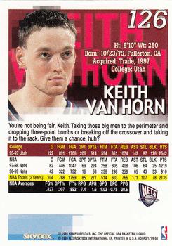 1999-00 Hoops #126 Keith Van Horn Back