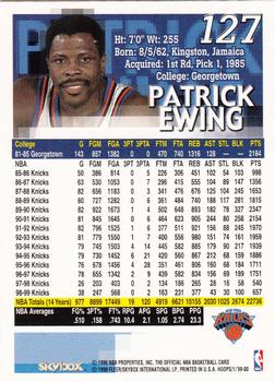 1999-00 Hoops #127 Patrick Ewing Back