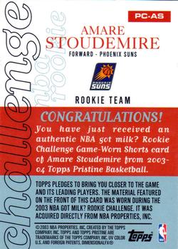 2003-04 Topps Pristine - Challenge Relics #PC-AS Amare Stoudemire Back