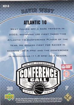 2003 UD Top Prospects - Conference Call #CC14 David West Back
