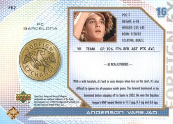 2003 UD Top Prospects - Foreign Exchange #FE2 Anderson Varejao Back