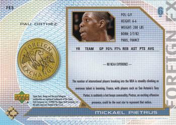2003 UD Top Prospects - Foreign Exchange #FE5 Mickael Pietrus Back