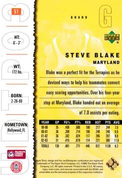 2003 UD Top Prospects - Gold Collection #51 Steve Blake Back