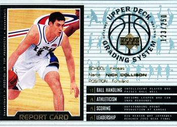 2003 UD Top Prospects - Report Card #RC5 Nick Collison Front
