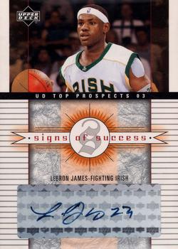 2003 UD Top Prospects - Signs of Success #SS-LJ LeBron James Front