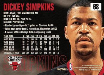 1999-00 SkyBox Dominion #68 Dickey Simpkins Back