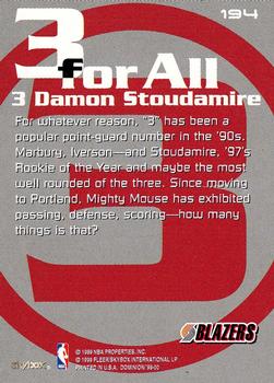 1999-00 SkyBox Dominion #194 Damon Stoudamire Back
