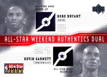 2003-04 Upper Deck - All-Star Weekend Authentics Dual #AS-KB/KG Kobe Bryant / Kevin Garnett Front